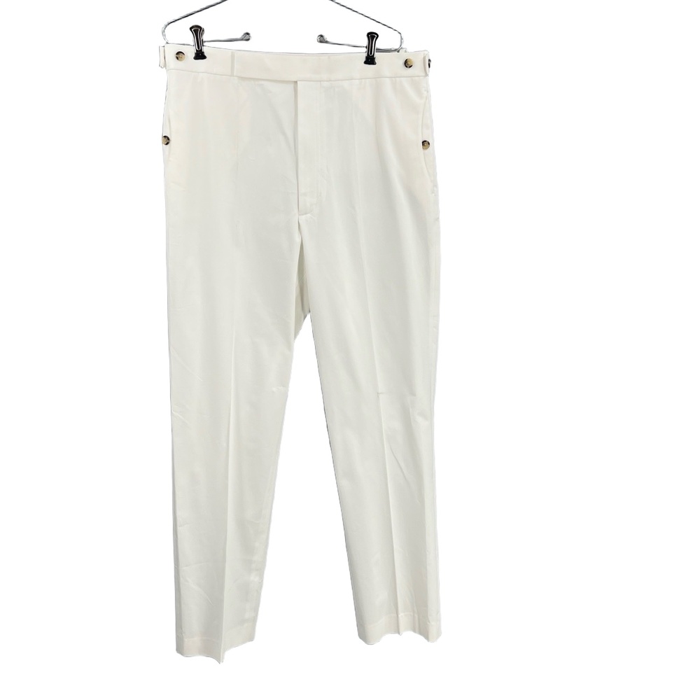 HELMUT LANG Trousers Womens‎ White Straight Leg Pants Italian Fabric Size 12